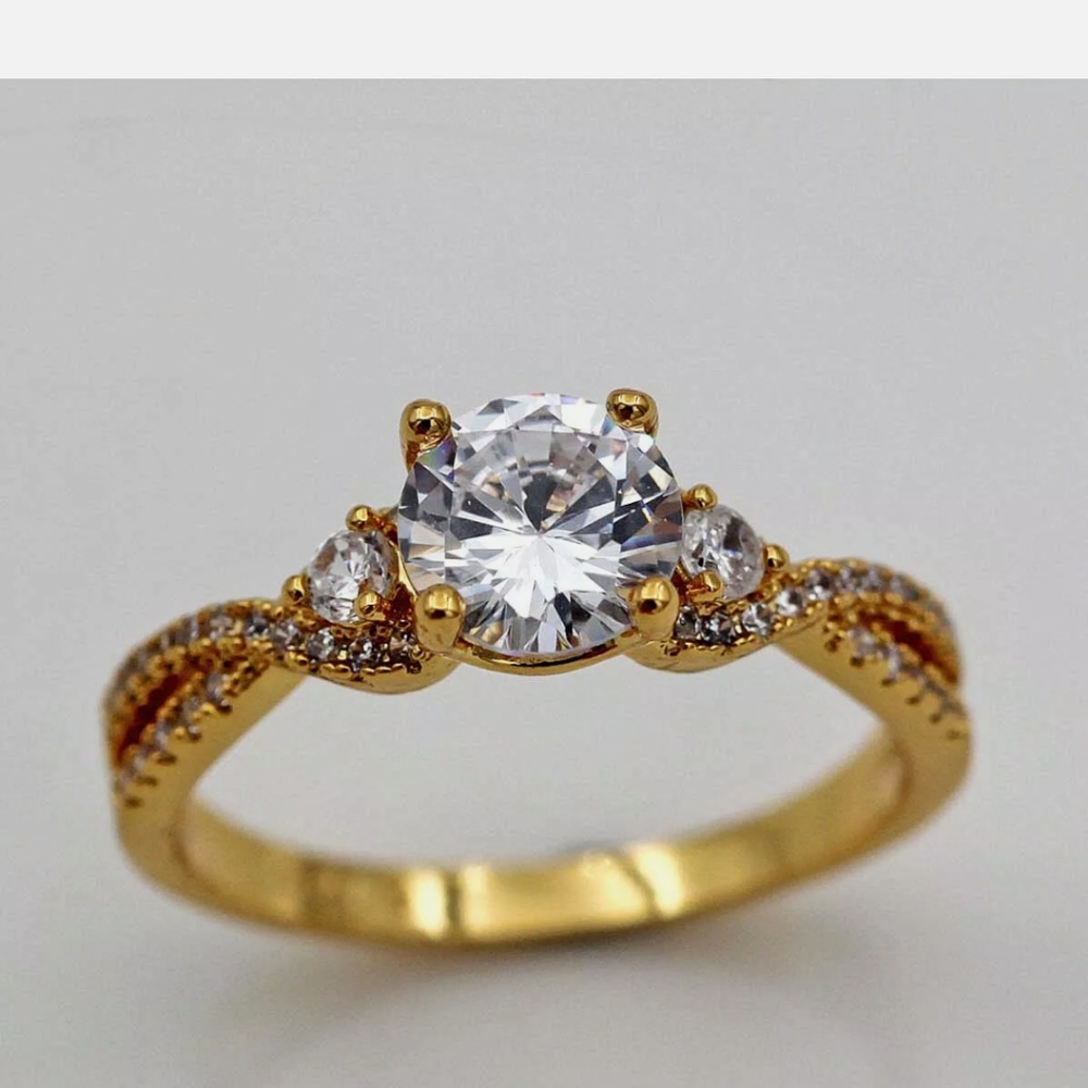 New 18kt gold filled cz ring